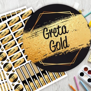 Conjunto inicial escolar: 126 adesivos ou conjunto de canetas 140 adesivos/adesivos de nome/personalizados/ouro