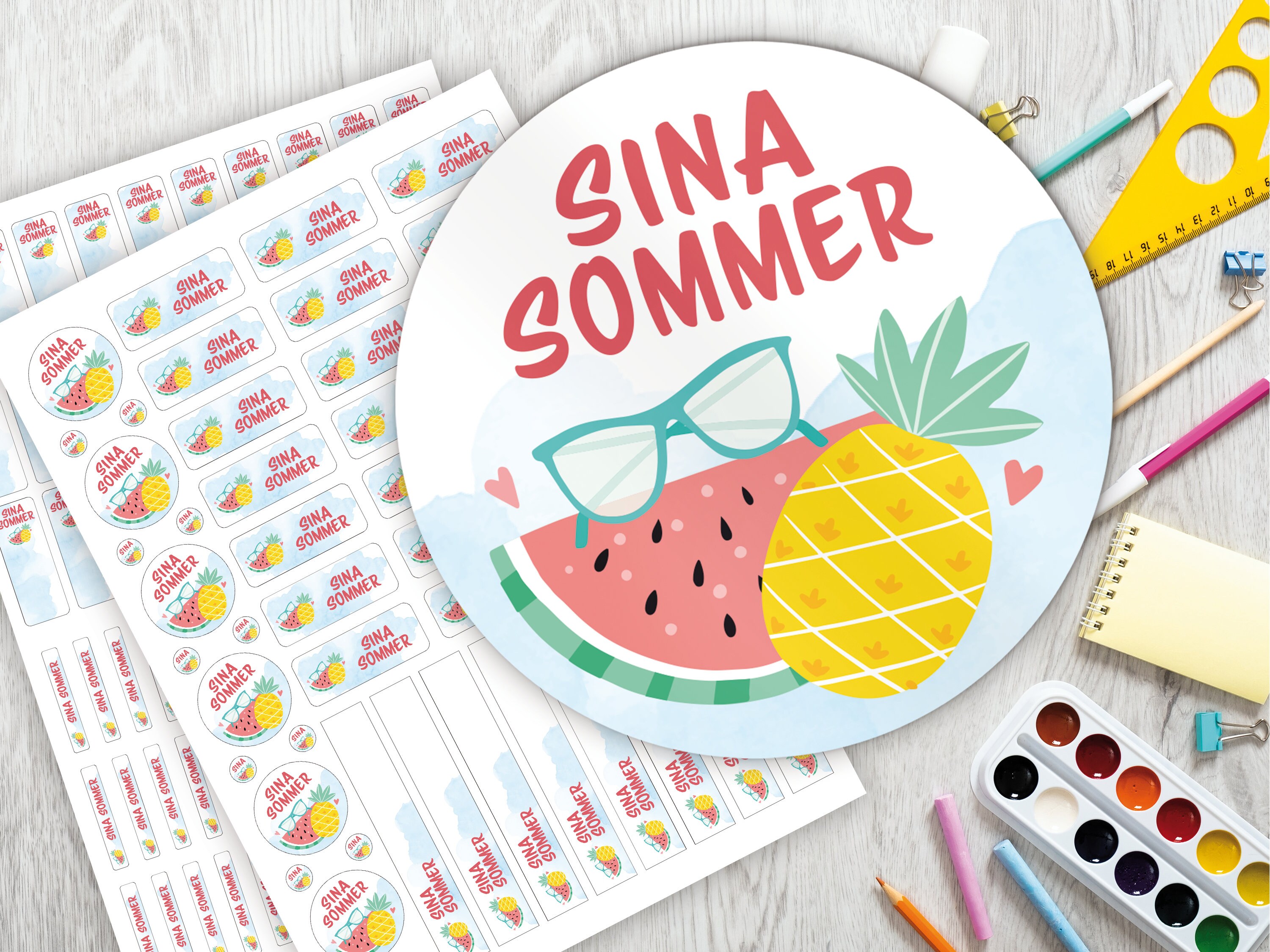 School Starter Set: 126 Stickers / Name Stickers / - Etsy