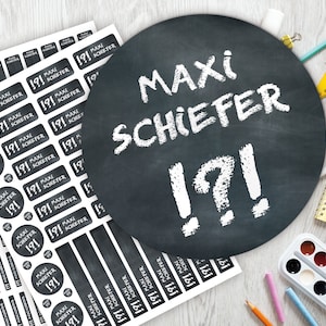 Schulstarter-Set: 126 Aufkleber oder Stifte-Set 140 Aufkleber / Namensaufkleber / personalisiert / Tafel