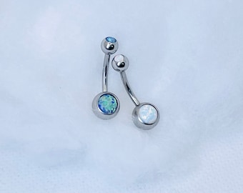 Belly button piercing/ opal/ surgical steel L316