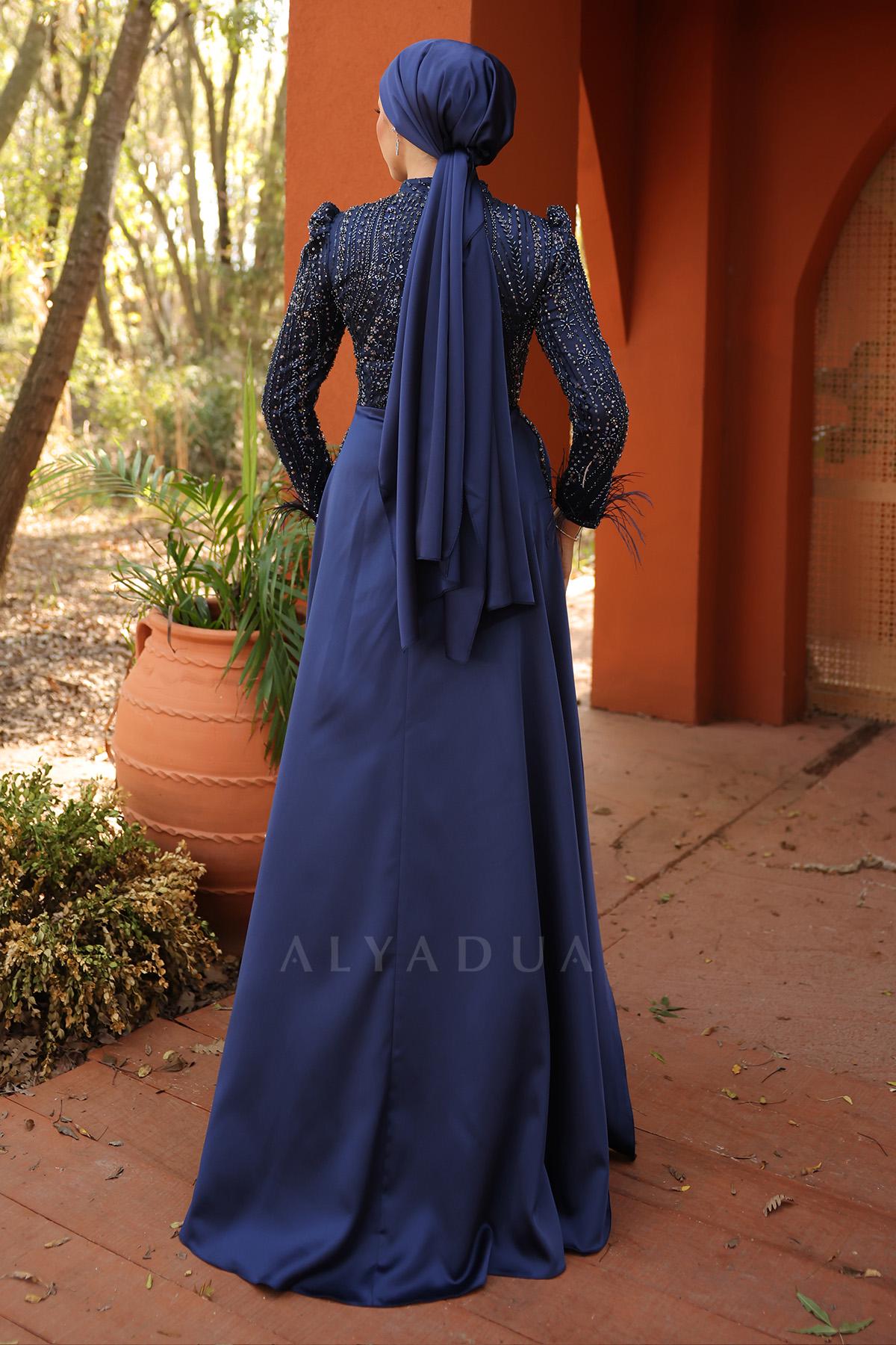 long sleeve dresses for hijabis Long Sleeve Silver Modest Evening Gown 5632GMS