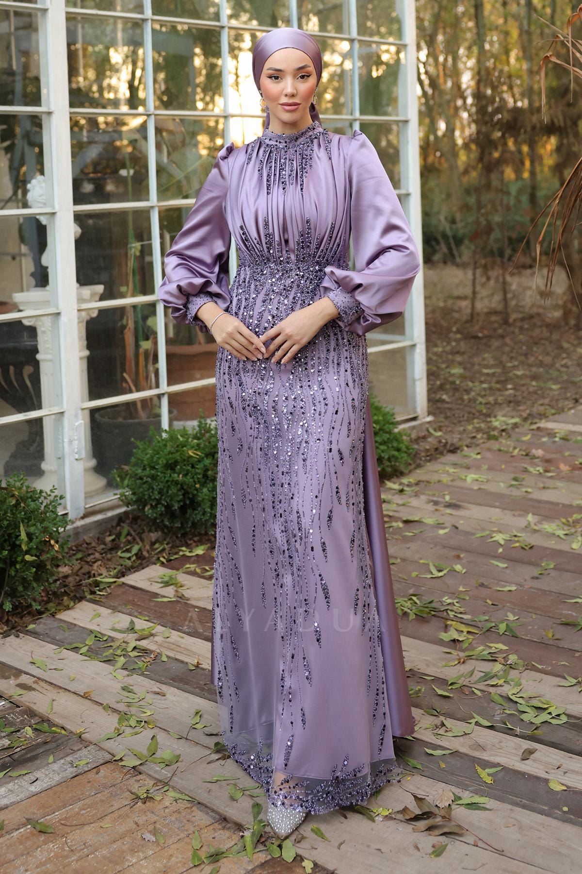 glitter and glamour dress muslimah Gold long dresses for eid