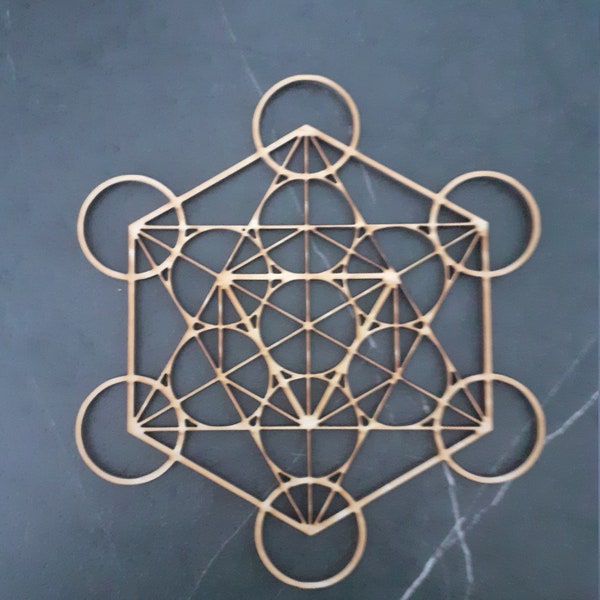 Cube De Métatron En Bois - Objet Sacré Et Décoratif - 16 Cm De Côté - Neuf Avec étiquette