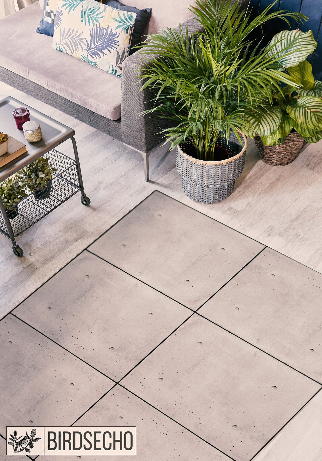 Concrete Blocks Vinyl Mat, Floor Home Decor, Modern Vinyl Mat, Modern ...