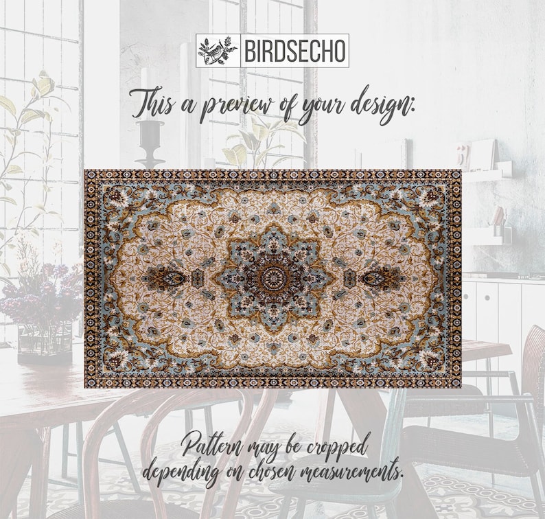 Soraya Vinyl Mat, Persian Carpet Texture Abstract Ornament Mandala ...