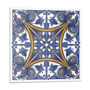 Autocollants pour carrelage, Ornements végétaux, Carrelage autoadhésif bleu, Autocollant pour carrelage, Carrelage mural en PVC texturé, Autocollants pour carrelage mural