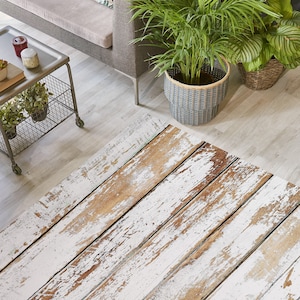 Wit retrohout, houten planken, retro achtergrond, oude textuur, vinylmat, vinyltapijt, pvc, vloerkleed #57RW