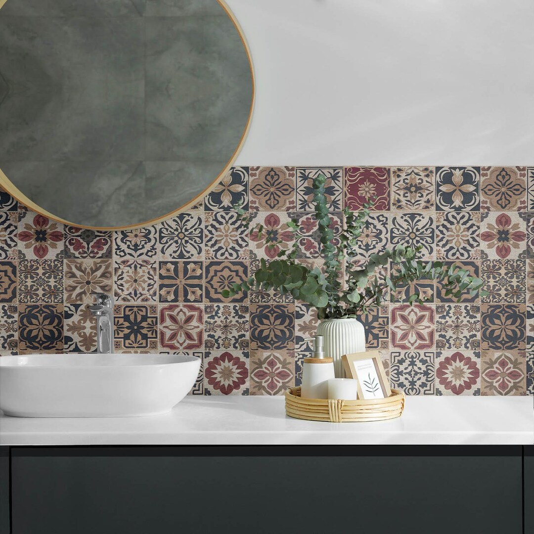 Sticker Decorative Panel Mosaics in the Layout Panel Stickers, Brown Self Adhesive Panels ...