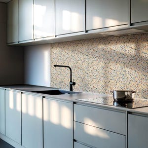 Stone Mosaic Pattern Tile Stickers, Yellow Self Adhesive Tiles, Tile Stickers, Texture PVC Wall Tiles, Wall Tile Stickers