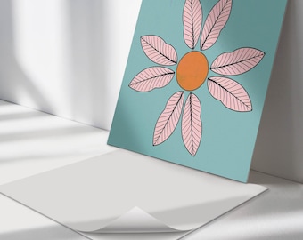 Pegatinas para azulejos con flores, hojas y sol, azulejos autoadhesivos turquesa, pegatinas para azulejos, azulejos de pared de PVC con motivos florales, pegatinas para azulejos de pared