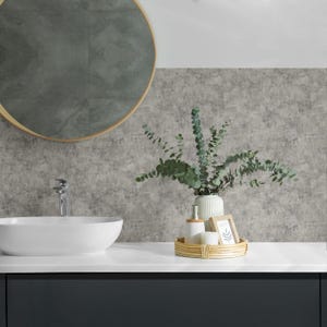 Texture With A Delicate Pattern PVC Wall Tiles, Gray Tile Stickers, Peel and Stick Tiles, Texture Tile Stickers, Bathroom Tile Stickers