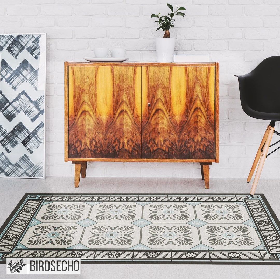 Retro Chic Pastel Vinyl Mat, Ceramic Pattern, Tiles Art, Portuguese ...
