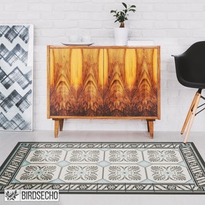 Tappetino in vinile pastello retrò chic, motivo in ceramica, piastrelle artistiche, arredamento portoghese, arredamento Talavera, arredamento retrò per la casa, tappetini in piastrelle, tappeti #5T