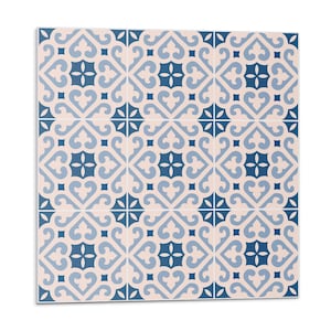Ornaments On Tiles PVC Wall Tiles, Blue Tile Stickers, Peel and Stick Tiles, Texture Tile Stickers, Bathroom Tile Stickers