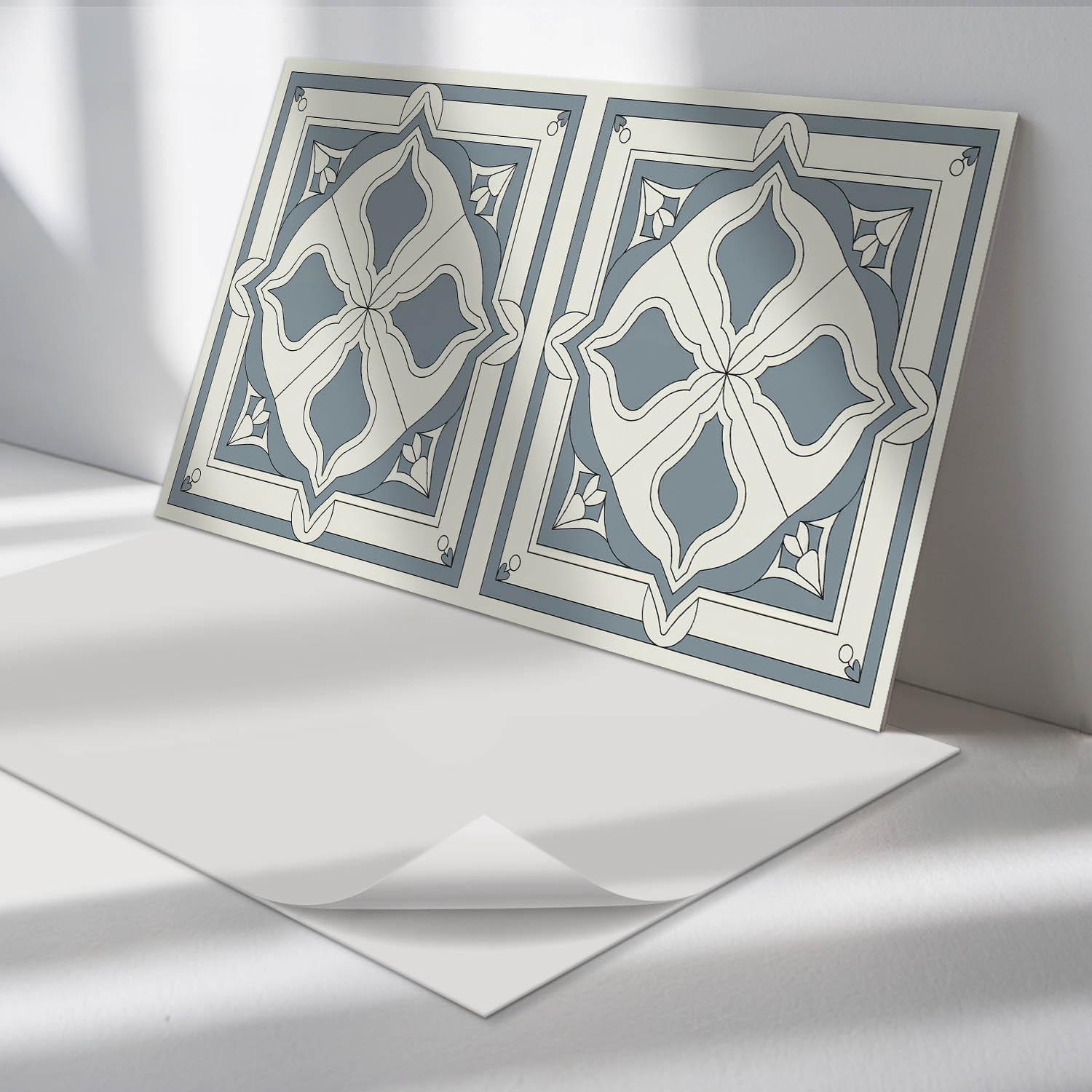 Sticker Decorative Panel Floral on Tiles Panel Stickers, Gray Peel and Stick Panels, Backsplash ...