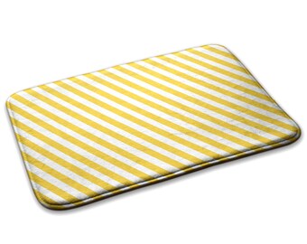 Yellow Diagonal Stripes Bedroom Decor, Yellow Soft Rug, Bedroom Rug, Small Carpet, Area Rug, Personalized Rug