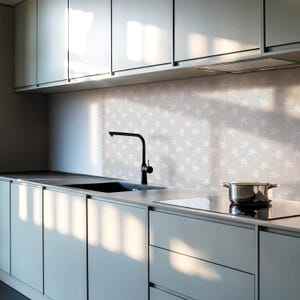 Floral Pattern PVC Wall Tiles, Gray Tile Stickers, Self Adhesive Tiles, Floral Tile Stickers, Wall Tile Stickers