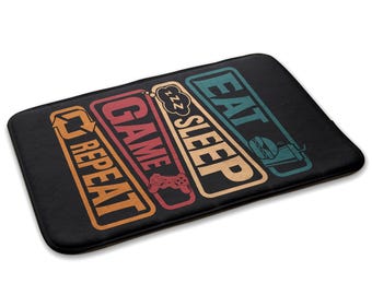 Repeat Game Sleep Eat Soft Kids Rug, Orange Kids Decorations, Newborn Baby Room Carpet, Patterned Children's Carpet, Baby Shower Gift,