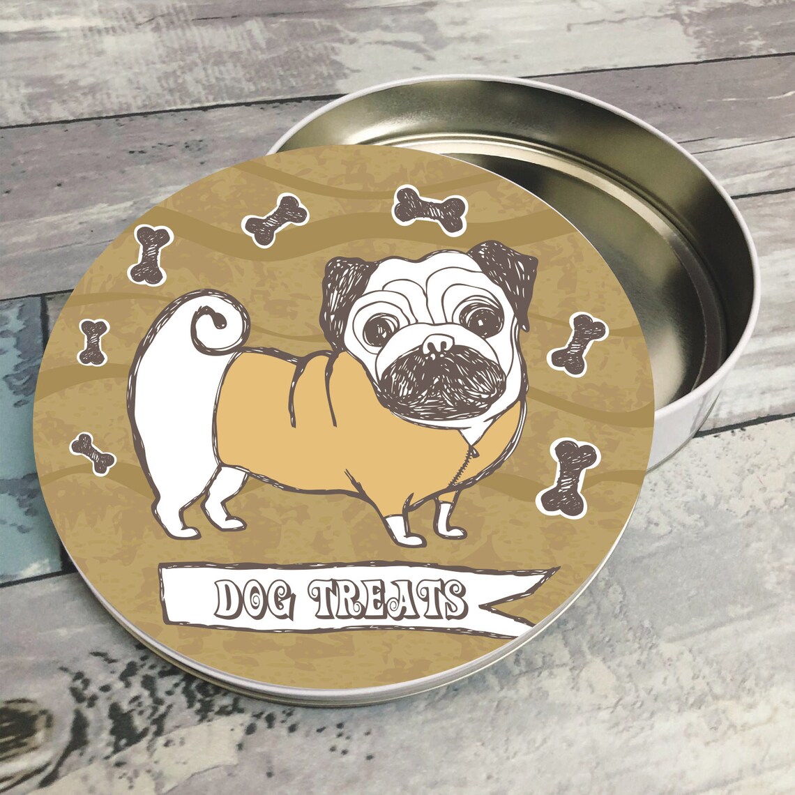 Dog Treat Tins Biscuit & Food Storage Dog Treat Tin Great Etsy