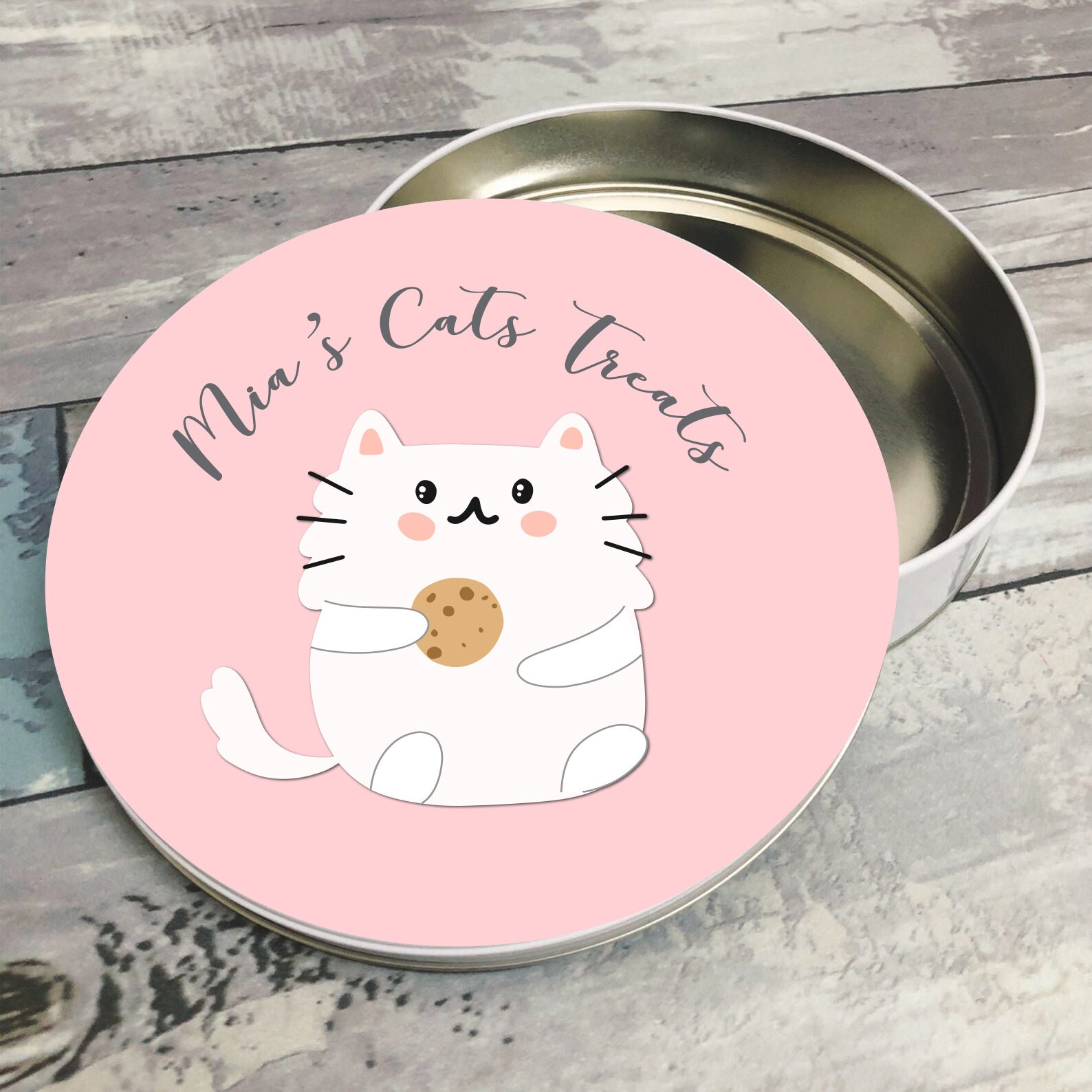 Cats Treat Tin Cat Gifts For Cat Lovers Cat Biscuit Treat Etsy