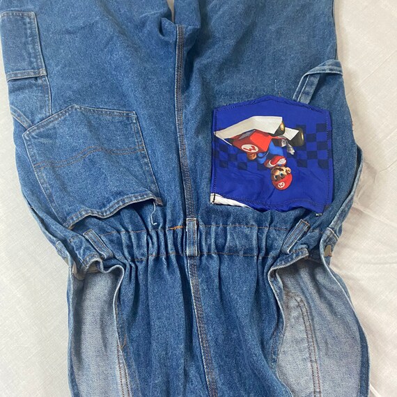 Vintage reworked dungaree shorts. Mario cart. Sma… - image 8