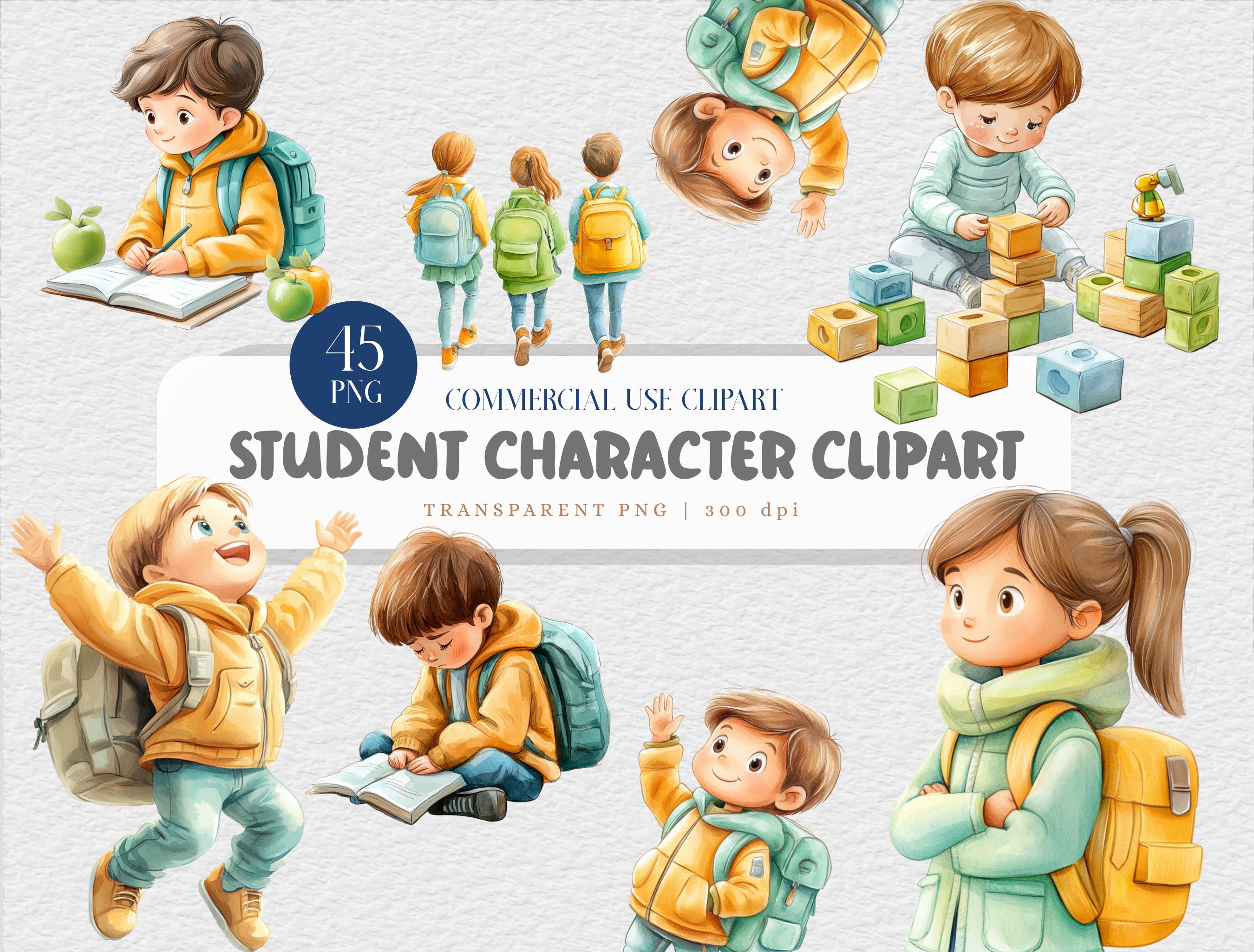 Clipart escribir niños - Etsy México, image size:2700x2050