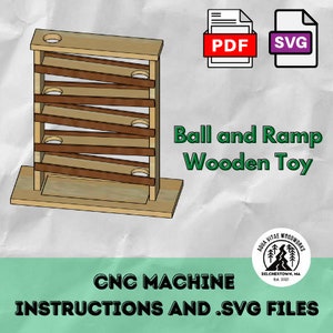 Montessori Ball and Ramp Toy CNC Project / Montessori Toy SVG Files / Desktop CNC Kids Toy / Ball and Ramp Toy Woodworking Project