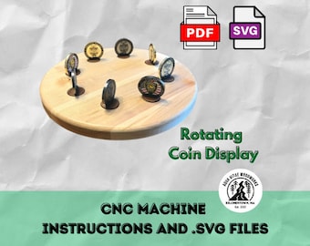 Motorized Challenge Coin Display SVG / Rotating Challenge Coin Display CNC File / Ultimate Challenge Coin / Challenge Coin Display Plans