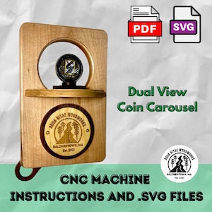 Digital Downloadable CNC Router Plans for Dual View Coin Display | Woodworking Instructions | DIY Coin Carousel Project PDF and .svg files
