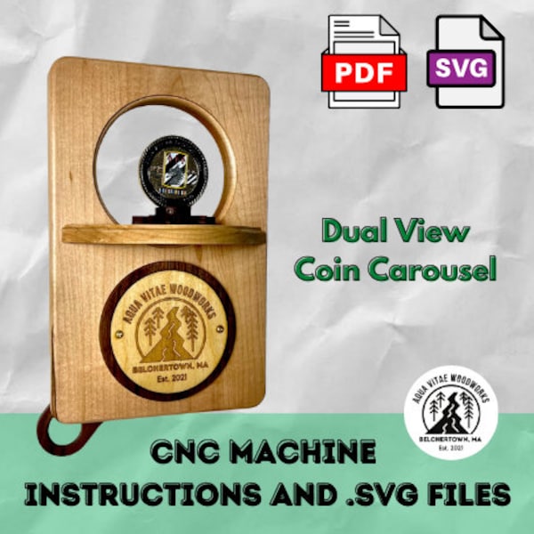 Digital Downloadable CNC Router Plans for Dual View Coin Display | Woodworking Instructions | DIY Coin Carousel Project PDF and .svg files