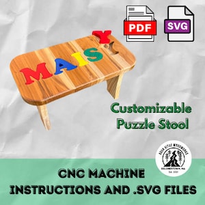 Puzzle Stool SVG File / CNC Puzzle Stool Project / Easy CNC Project / Cnc Kids Project / Cnc Gift Idea