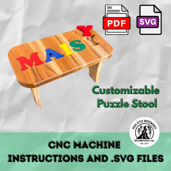 Puzzle Stool SVG File / CNC Puzzle Stool Project / Easy CNC Project / Cnc Kids Project / Cnc Gift Idea