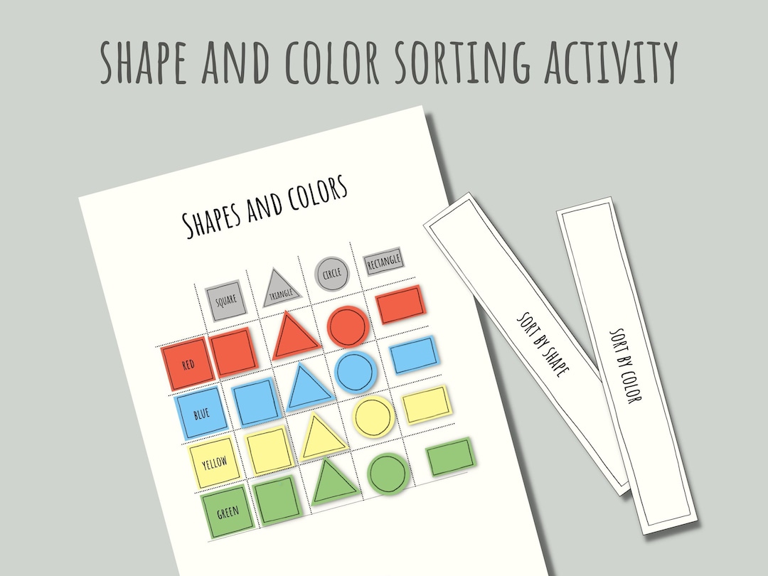 Color Sorting and Shape Sorting Printable Toddler Activity, Montessori ...