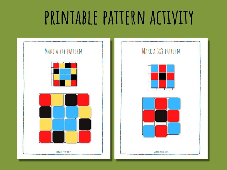 Printable Math Activity Pattern Recognition Kindergarten - Etsy