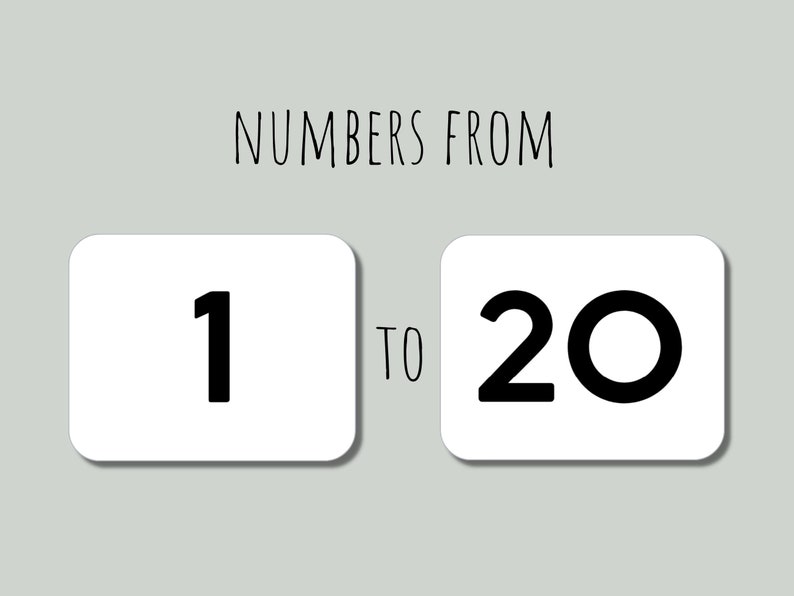 Printable Minimalist Montessori Numbers Flashcards Bundle 3 - Etsy