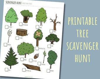 Utskrivbar trädskattjakt: Naturvandringsaktivitet (PDF)