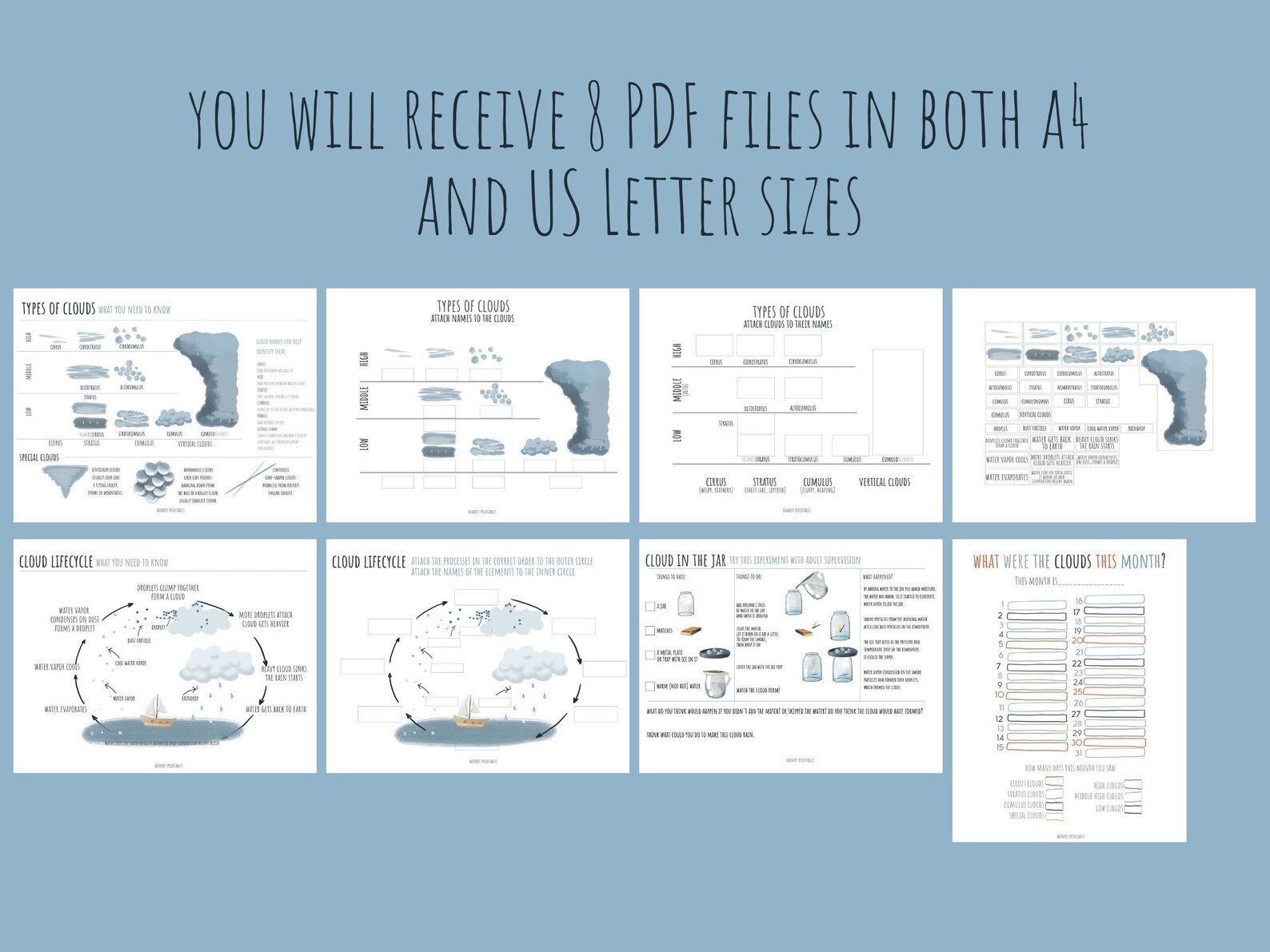 Printable Cloud Study for Homeschooling Curriculum, Weather Station ...