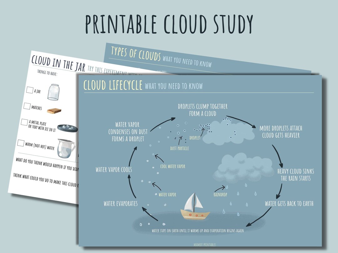 Printable Cloud Study for Homeschooling Curriculum Weather - Etsy