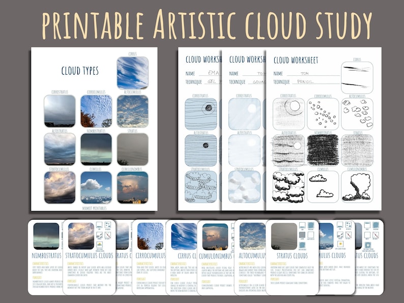 Cloud Study Printable: Homeschool Curriculum, Flashcards (PDF) - Etsy