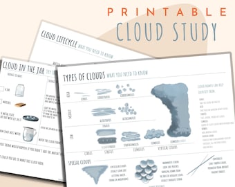 Cloud Study Printable: Montessori Homeschool Weather Unit (PDF)
