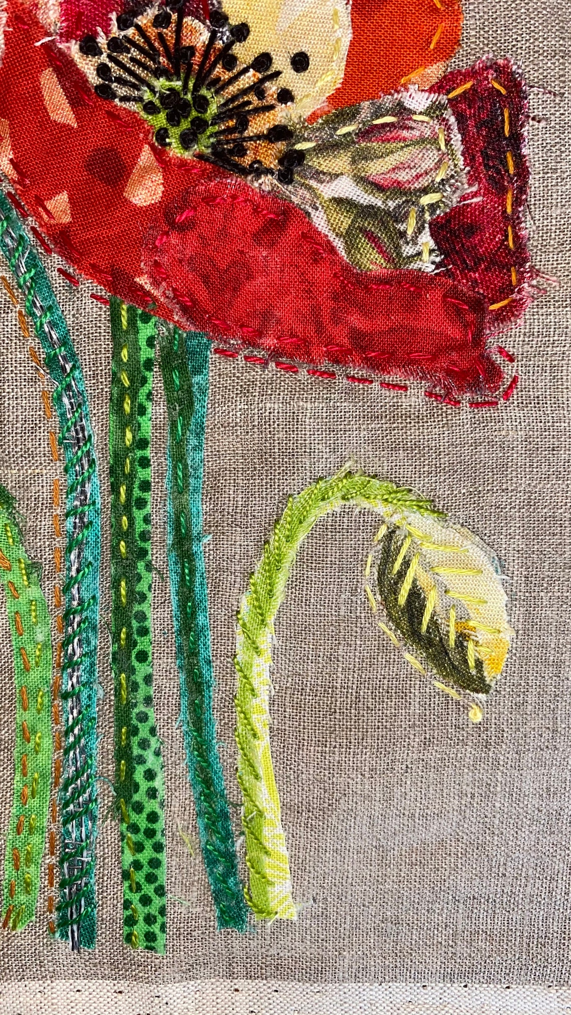 Slow Stitching Kit Poppies Etsy UK