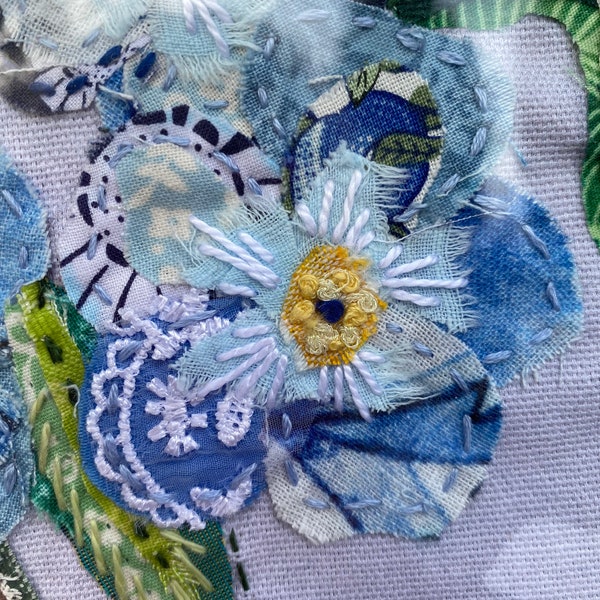 Slow stitching kit Forget Me Nots