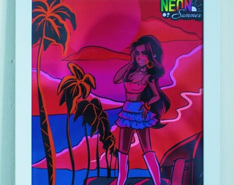 Neon Summer Pink A4 Print