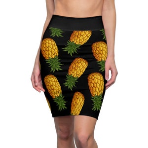 Upside Down Pineapple Women&#39;s Pencil Skirt, Swingers Skirt, Lifestyle Clothing,