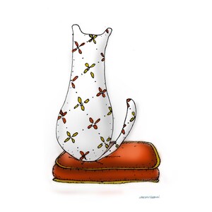 CARTE POSTALE - Chat merveilleux - Envoyez-la ou encadrez-la !  Papier cartonné très épais.  Vraiment sympa.     Tin star store chatons kitty