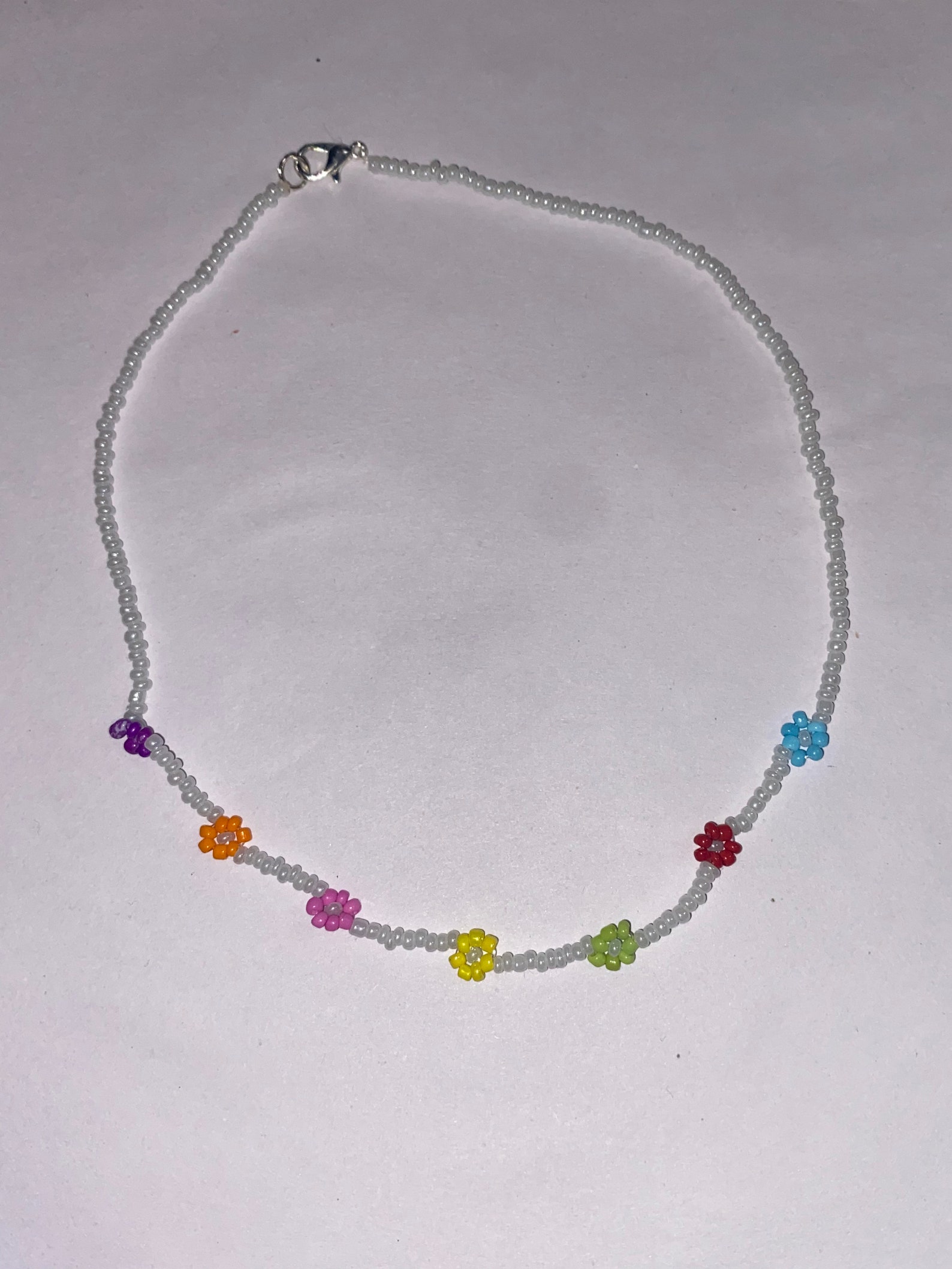 Handmade Custom Flower Seed Bead Necklace Etsy