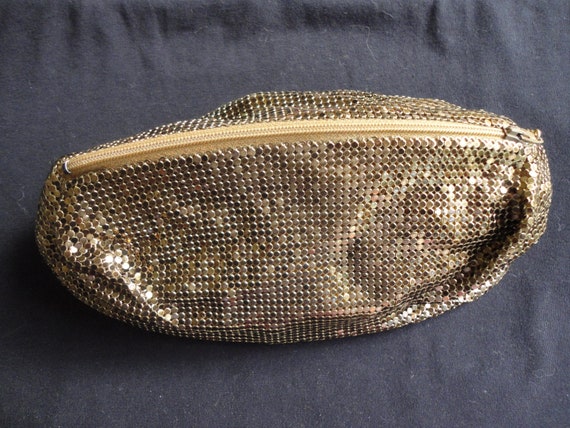 Whiting and Davis Vintage bronze mesh clutch purs… - image 1