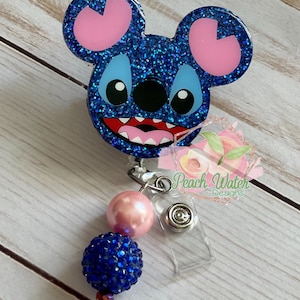 Stitch badge reel Disney inspired