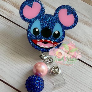 Stitch badge reel Disney inspired