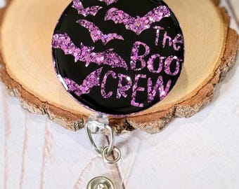 Boo Boo crew with bats badge reel